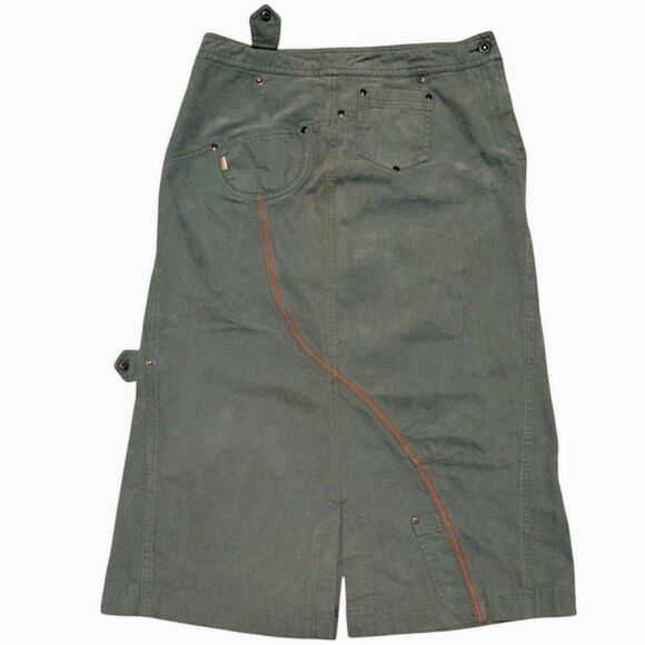 Oilily Green Cargo Pencil Skirt, Size US 8-10 / EU 40, Green with Red Detail - Picture 4 of 9